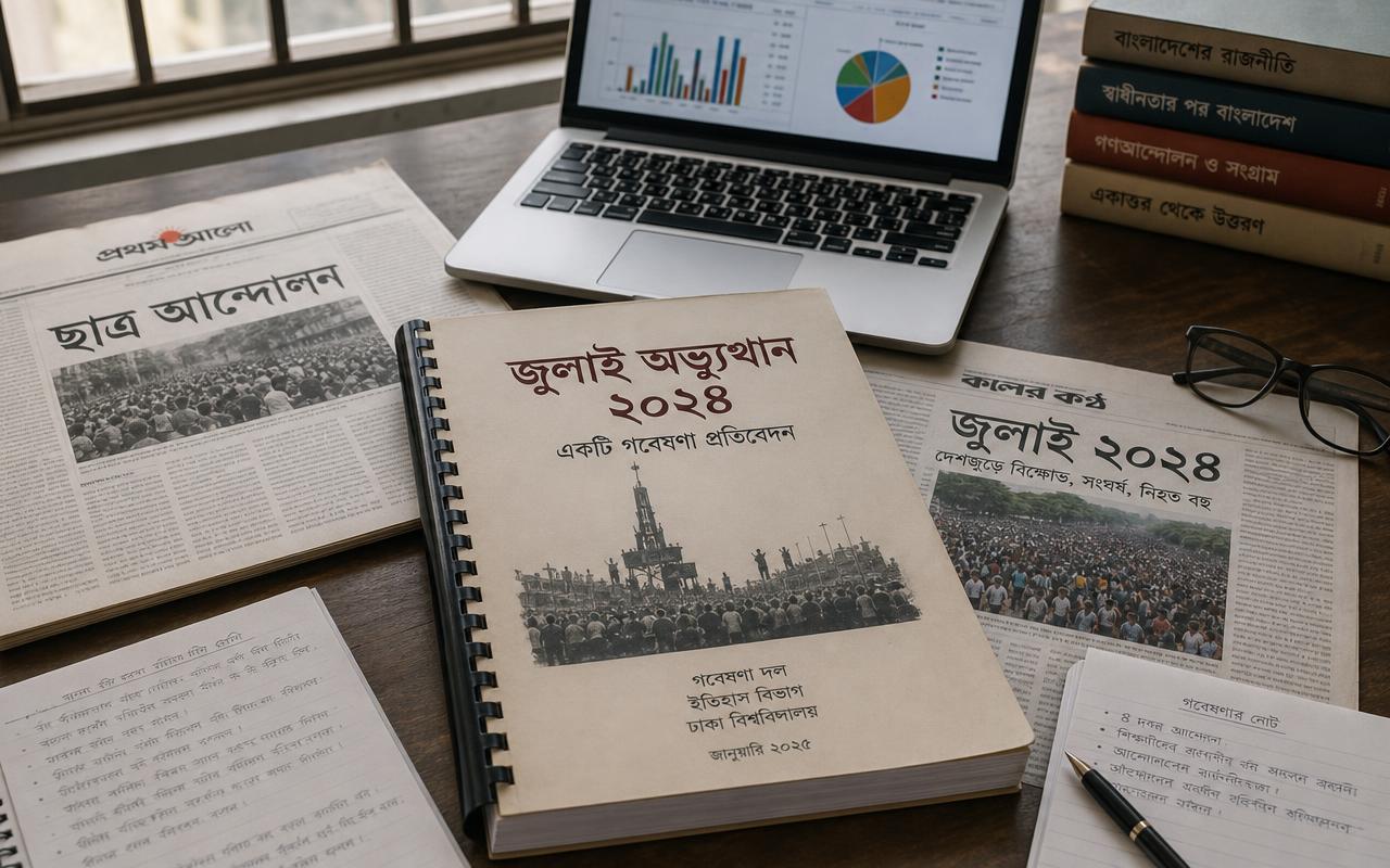 জুলাই অভ্যুত্থান ২০২৪ গবেষণা প্রতিবেদন ও পত্রিকার দলিল
